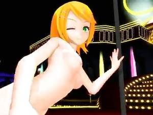 Hentai Dance - MMD Rin Strip Pole Dance