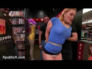 group fuck shop - Busty bondage babe groped and fucked in public porn store full of strangers  - XNXX.COM