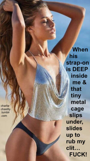Metal Porn Captions - charliechastity:When his strap-on is DEEP inside me & that tiny metal cage  slips under, slides up to rub my clitâ€¦ FUCK! Tumblr Porn