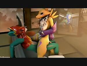 Flamedramon Porn - renamon rides flamedramon (combined video)