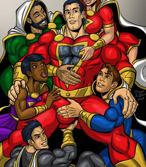 bisexual cartoon orgy - Shazam! comic porn | HD Porn Comics