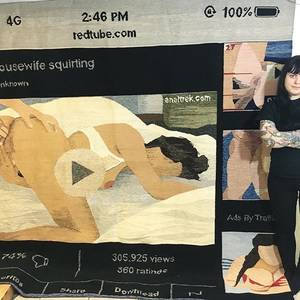 Artsy Fartsy Porn - Needs a long steam, x hand woven wool tapestry from screenshots of the  moment of my climax while watching porn. Title is the date/time of orgasm.