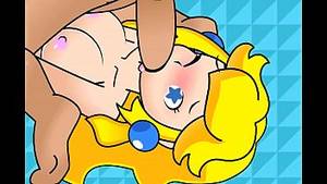Gold Princess Peach Porn - Minus8 Princess Peach and Mario face fuck - Por.