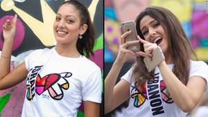 miss universe group sex - An image posted on social media showing Miss Lebanon Saly Greige, right,  and Miss