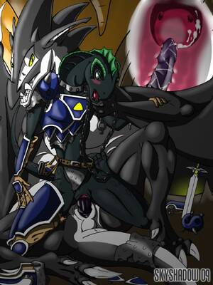 Armored Dragon Furry Porn - e621 2009 anthro armor blush bone_crest bone_frill breasts broken_armor  chain claws collar cum cum_in_pussy cum_in_uterus cum_inside