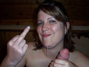 Drunk Wife Facial Porn - Disgruntled wife gives the finger after the facial