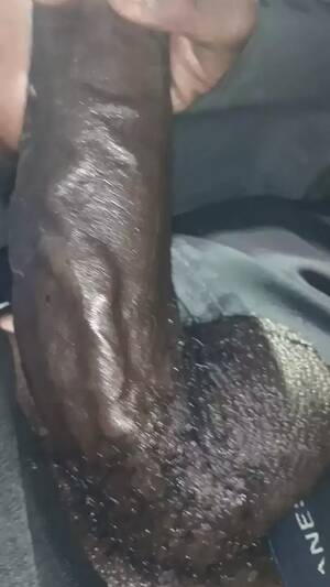 juicy black cock jerking off - Jerking My Big Black Cock In Public With Oil watch online
