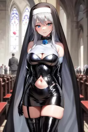 Latex Anime Anime - Silver-Haired Latex Nun free hentai porno, xxx comics, rule34 nude art at  HentaiLib.net