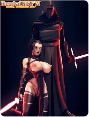 hentai star wars - NSFW full color uncensored Star Wars oppai hentai cartoon porn art of Rey  and Kylo Ren big tits erotic illustration. - Hentai NSFW