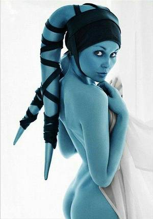 Cosplay Star Wars Aayla Porn - blue nude cosplay of Aayla Secura from Star Wars