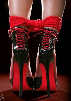 Heels Up Fuck Porn - Sexy For Love Erotic Red & Black High Heels Bonded With Pleasure