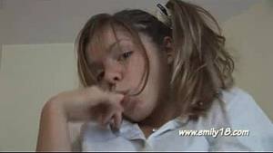 barely 18 - Emily18 shows teen tits