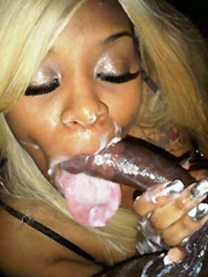 girl eats black cum - Some pics. Black babe eat cum., big picture #3.