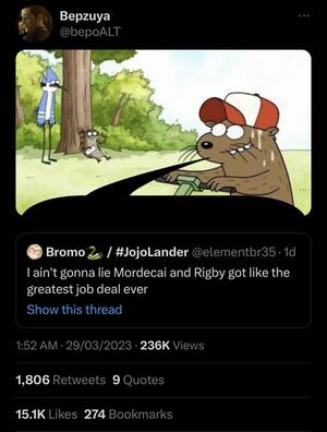 Doug Regular Show Porn - Wanna Play Punchies for it? : r/NonPoliticalTwitter