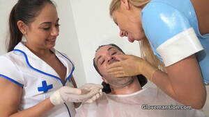 dentist glove handjob - Glove Mansion - Double blowjob at the dentist part 2