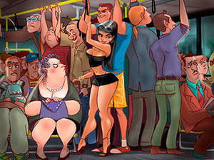 Nba Cartoon Porn - Animated Tales - Having an orgasm on the crowded bus .