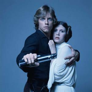 Luke Carrie Fisher Porn - American actors Mark Hamill and Carrie Fisher in costume as brother and  sister Luke Skywalker and