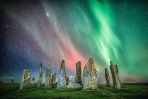 Aurora Sky Porn - Aurora and Stars over the Callanish Standing Stones, Isle Of Lewis, Scotland