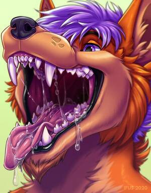 Ifus Furry Porn - 39439 - suggestive, artist:ifus, canine, mammal, wolf, anthro, bust,  mawshot, open mouth, portrait, saliva, sharp teeth, solo, teeth - Furbooru