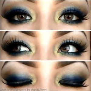 claudia black nude tied up - By claudia flores. Navy blue and gold smokey eye #smokeyeye #bhcosmetics  #dramatic