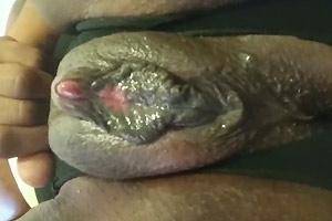 black pussy lips close up - 