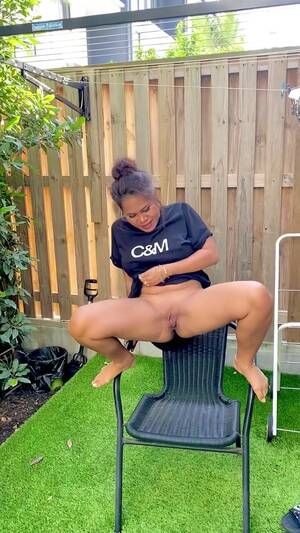 Backyard Porn - Cute filipina girl pees from a chair in backyard - ThisVid.com