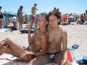 best of topless beach - Two topless girls at public beach.jpg