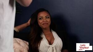 ebony voyeur porn - Ebony voyeur beauty helping submissive guy - XNXX.COM