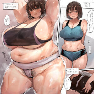 japanese bbw cartoons - Rule 34 - 1girls armpits arms behind head bbw belly big belly big breasts  blush breasts c.cu c mieco chubby chubby female comic fat female female  sumo hips huge breasts japanese text