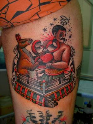 Kangaroo Boxing Porn - Traditional Boxing Tattoo Old School Boxing Tattoo