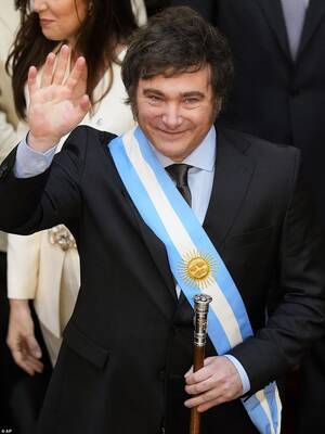 Javier Argentinian Porn - There is no money': Firebrand Argentina president Javier Milei warns the  economy needs 'shock' therapy as he is embraced by Volodymyr Zelensky at  his inauguration in Buenos Aires | Daily Mail Online