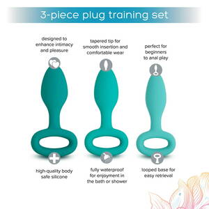 forced butt plug anal sex - plusOne 3 piece Butt Plug Training Set, Waterproof - Walmart.com