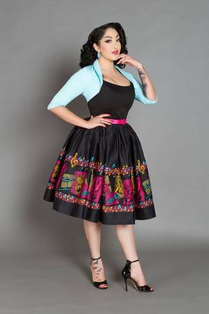 1950s Swedish - 1950s swedish porn xxx - Pinup couture jenny style dress in music border  pinup girl clothing