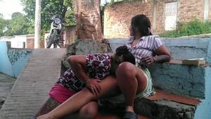 latina pussy licked outside - Latina lesbians please each other outdoor