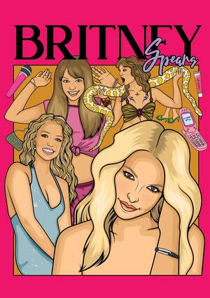 Britney Spears Cartoon Porn - DIGITAL BRITNEY SPEARS Art Digital Colour in A4 and A3 Size - Etsy