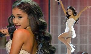 Ariana Grande Socks Porn - Ariana Grande lets her hair down to perform new song Focus at American  Music Awards | Daily Mail Online