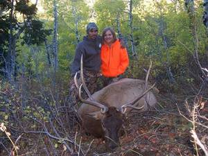 Elk Hunting Porn - James and Kallee with his Bull Elk