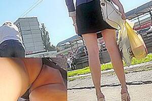 awesome upskirt - Awesome upskirt in public with a lady in mini skirt, watch free porn video,  HD XXX