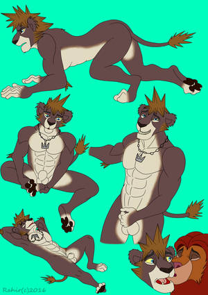 Lion Furry Porn Solo - animal_genitalia anthro balls big_balls blue_eyes clothed clothing disney  duo feline fur furry hair kingdom_hearts lion looking_at_viewer