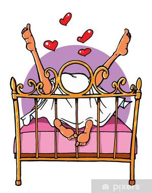 clip art cartoon porn - Wall Mural cartoon sex - men and women in bed - PIXERS.CA