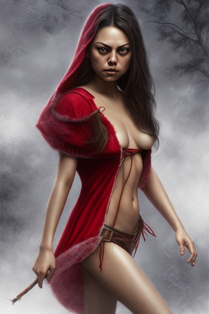 Mila Kunis Porn Toon Art - Openjourney prompt: mila kunis, image of a Red riding - PromptHero