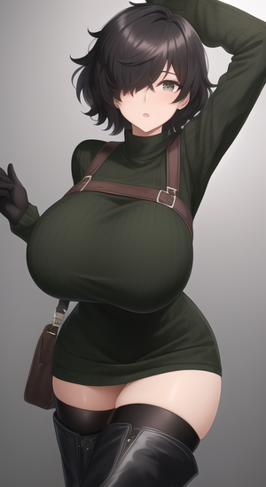 huge breast anime turtleneack - Rule34 - If it exists, there is porn of it / original character / 6790943