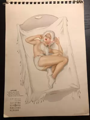 1940s porn calendar - Original Alfredo Vargas 1940 Esquire Pin Up Calendar nudes |  GLAMOURHOUND.COM