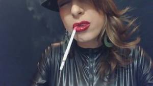 Blue Lipstick Porn - 51.40K 86% Smoking 120's in leather after putting on bright red lipstick  AGENTSEXYHOT 10:39