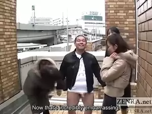 japanese public handjob - Japanese women tease man in public via handjob Subtitled | xHamster