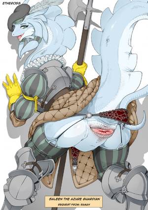 Female Dragon Porn Sound - e621 against_wall animal_genitalia anthro armor beret blue_body butt cloaca  clothed clothing digitigrade dragon etheross female furgonomics