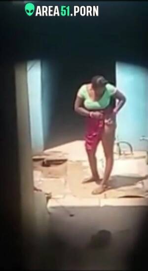 nanny cam tits - Huge tits village aunty topless bathing caught by spy cam | AREA51.PORN