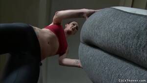 hot shemale training - Fake boobs brunette shemale gym trainer Morgan Bailey brings hot redhead  babe Ingrid Mouth in an office after training and anal fucks her - XNXX.COM