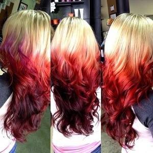 Jb Blonds On Fire - Red and blonde reverse ombrÃ© this is how I'm going to dye my hair