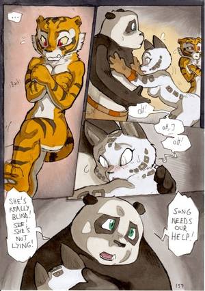 Anthro Tigress - e621 2013 anthro areola bear better_late_than_never blind breasts cat comic  daigaijin dialogue dreamworks english_text feline female